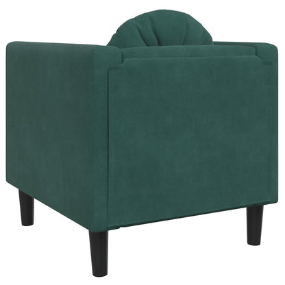 Poltrona com almofadão veludo verde-escuro