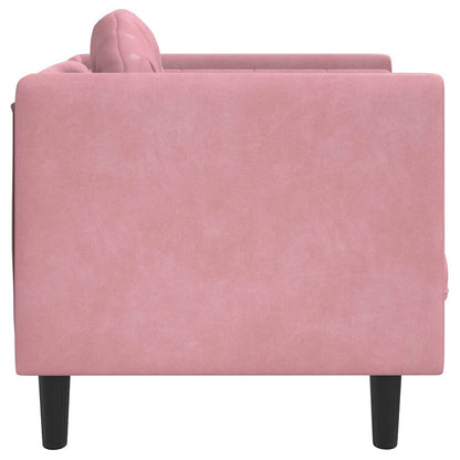 Poltrona com almofadão veludo rosa