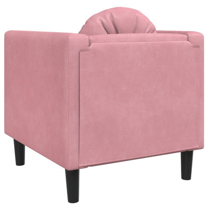 Poltrona com almofadão veludo rosa
