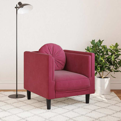 Armchair with red velvet cushion