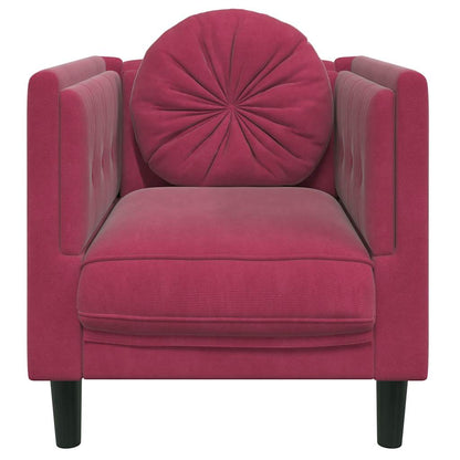Armchair with red velvet cushion