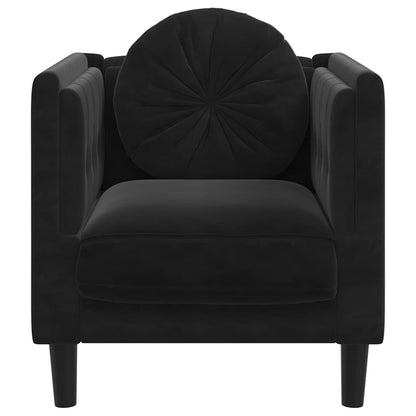 Armchair with black velvet cushion