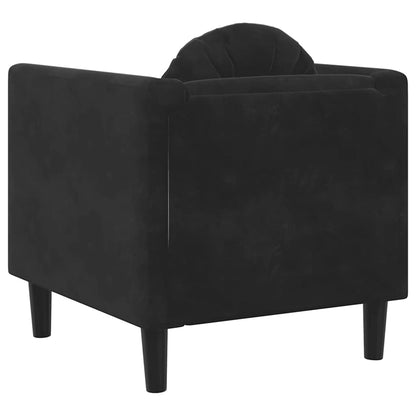 Armchair with black velvet cushion