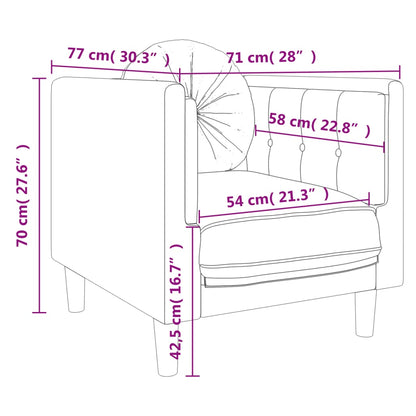 Armchair with yellow velvet cushion