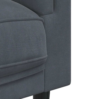 2-seater dark grey velvet sofa with cushions