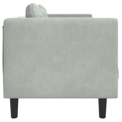 3-seater sofa with cushions in light grey velvet