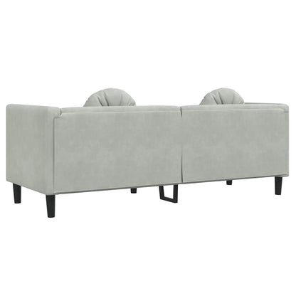 3-seater sofa with cushions in light grey velvet