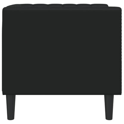 Black faux leather chesterfield sofa