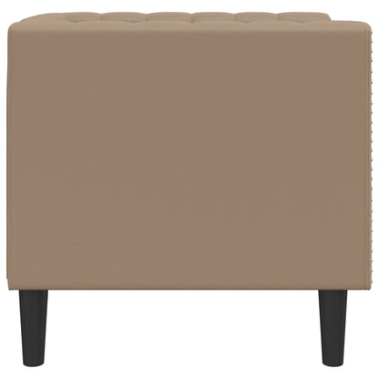 Sofá chesterfield couro artificial cappuccino