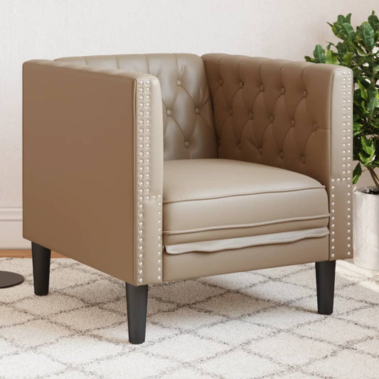 Chesterfield sofa in faux leather cappuccino