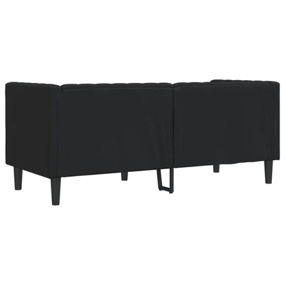 Chesterfield 2-seater sofa in black faux leather