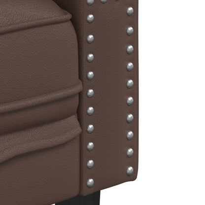 Sofá chesterfield 2 lugares couro artificial castanho