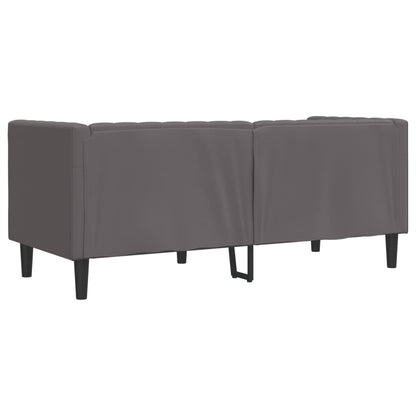 Chesterfield 2-seater sofa in grey faux leather