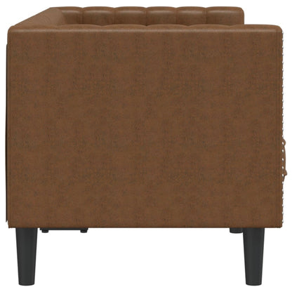 Sofá chesterfield 2 lugares camurça artificial castanho