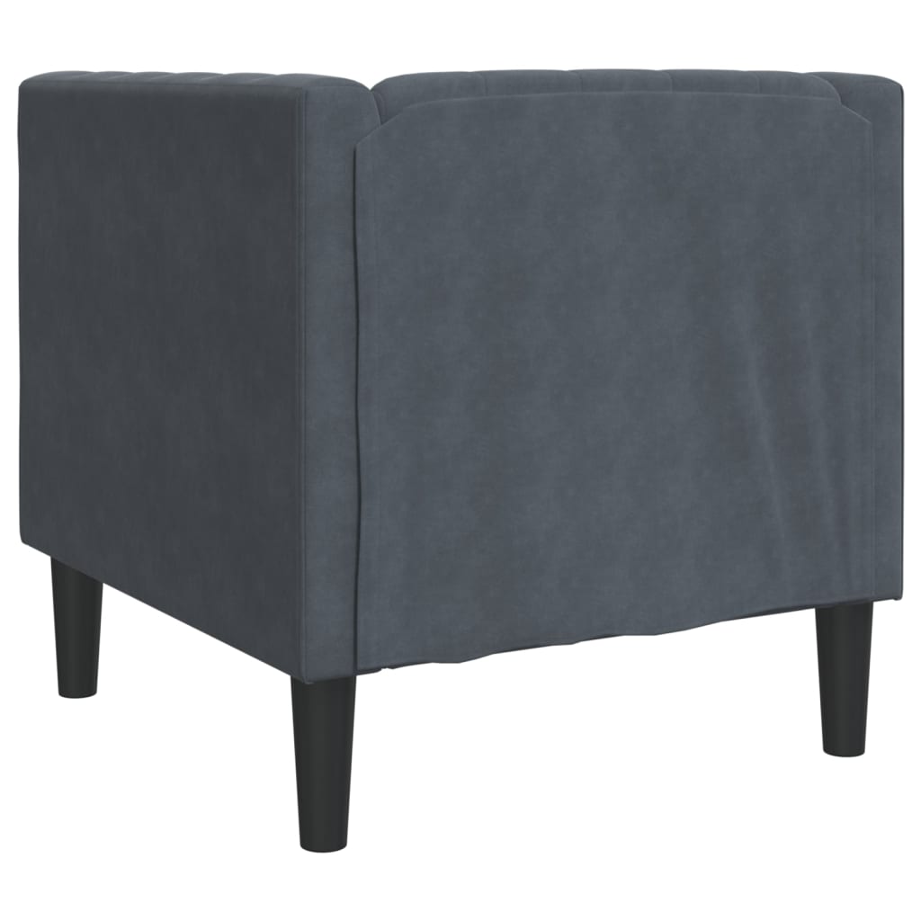 Sofá chesterfield veludo cinzento-escuro