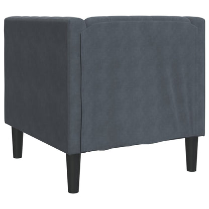 Sofá chesterfield veludo cinzento-escuro