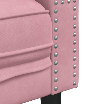 Sofá chesterfield veludo rosa