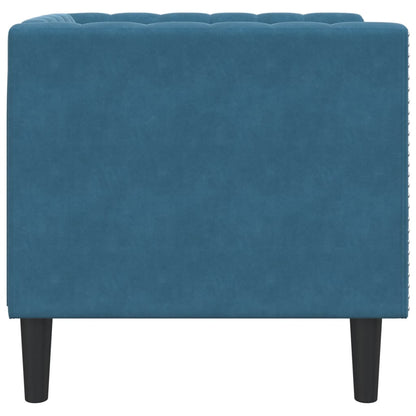 Sofá chesterfield veludo azul