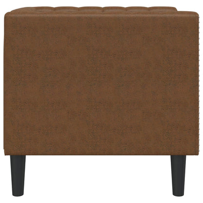 Sofá chesterfield camurça artificial castanho
