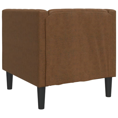 Sofá chesterfield camurça artificial castanho