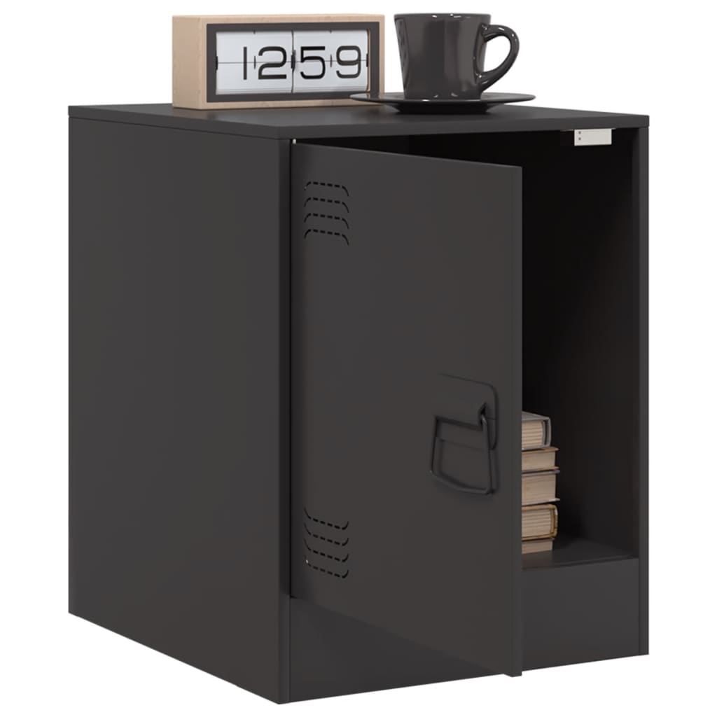 Mesa de cabeceira 34,5x39x44 cm aço preto