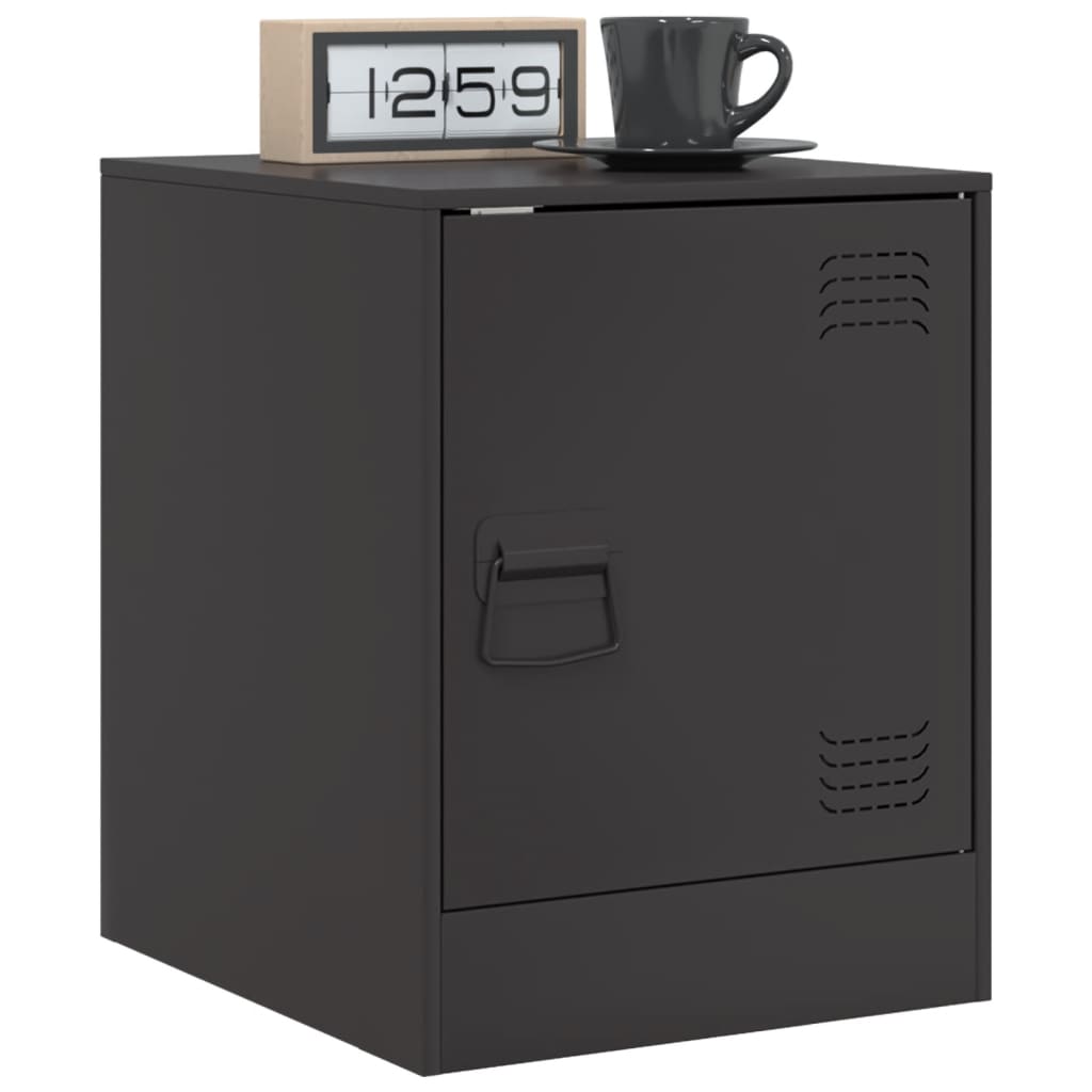 Mesas de cabeceira 2 pcs 34,5x39x44 cm aço preto