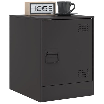 Mesas de cabeceira 2 pcs 34,5x39x44 cm aço preto