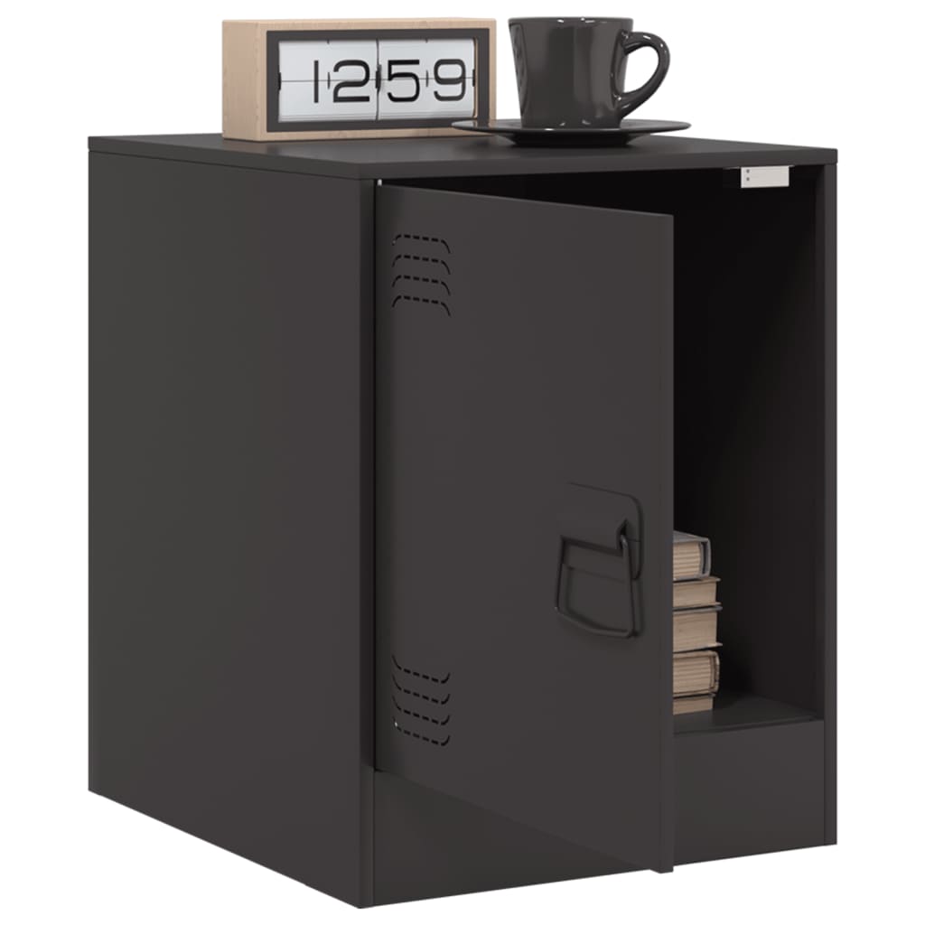 Mesas de cabeceira 2 pcs 34,5x39x44 cm aço preto