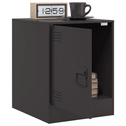 Mesas de cabeceira 2 pcs 34,5x39x44 cm aço preto
