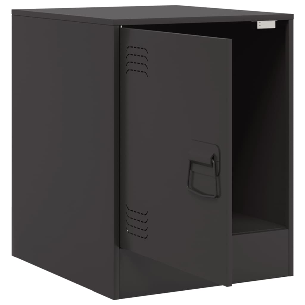 Mesas de cabeceira 2 pcs 34,5x39x44 cm aço preto