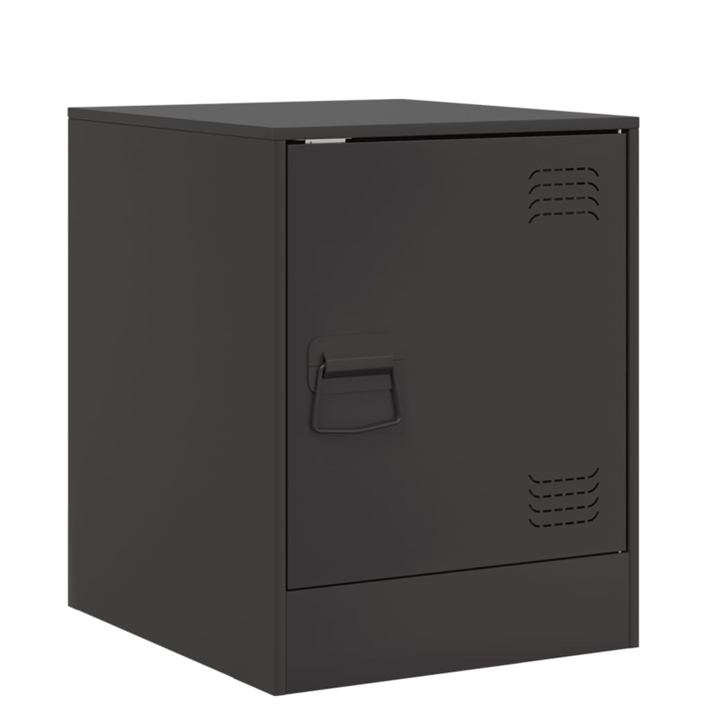 Mesas de cabeceira 2 pcs 34,5x39x44 cm aço preto