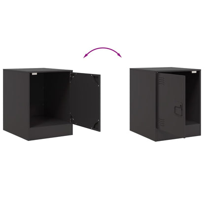 Mesas de cabeceira 2 pcs 34,5x39x44 cm aço preto
