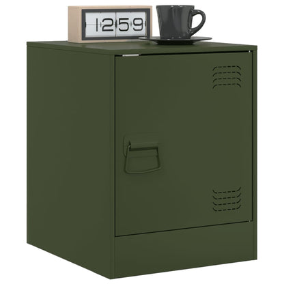 Mesa de cabeceira 34,5x39x44 cm aço verde azeitona