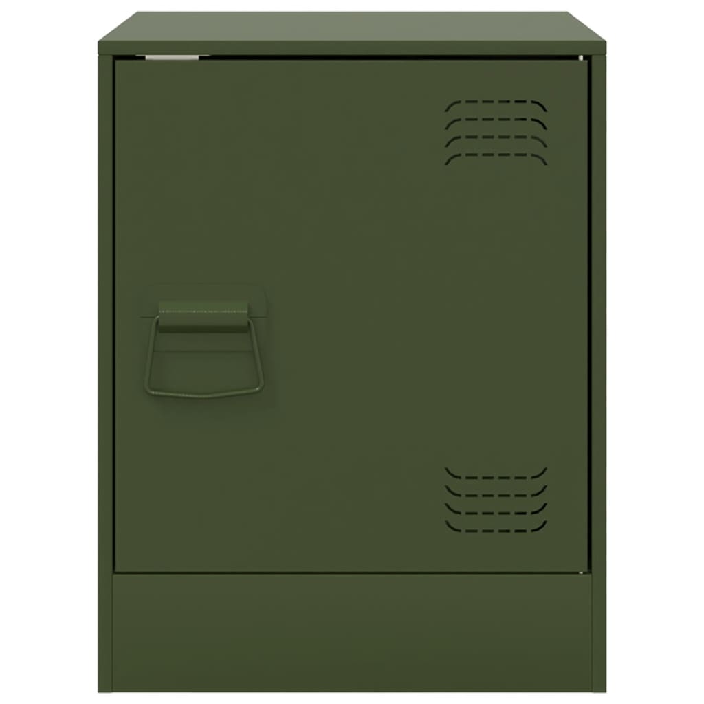 Mesa de cabeceira 34,5x39x44 cm aço verde azeitona