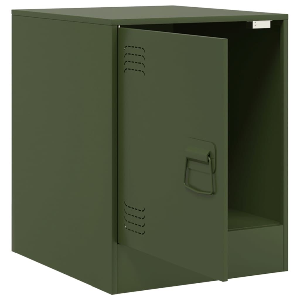 Mesa de cabeceira 34,5x39x44 cm aço verde azeitona