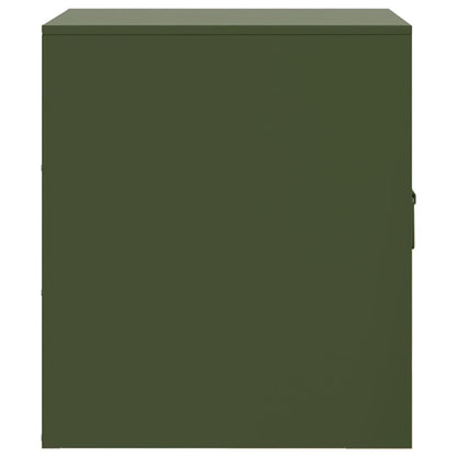 Mesa de cabeceira 34,5x39x44 cm aço verde azeitona