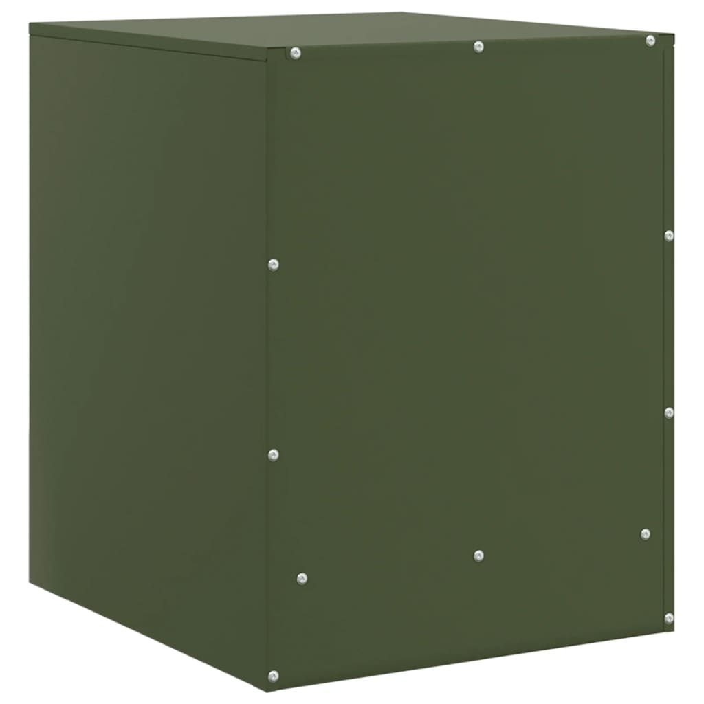 Mesa de cabeceira 34,5x39x44 cm aço verde azeitona