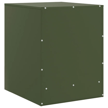 Mesa de cabeceira 34,5x39x44 cm aço verde azeitona