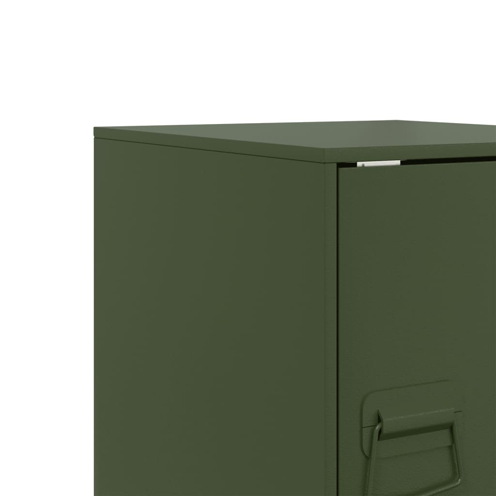 Mesa de cabeceira 34,5x39x44 cm aço verde azeitona