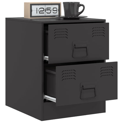 Mesas de cabeceira 2 pcs 34,5x39x44 cm aço preto