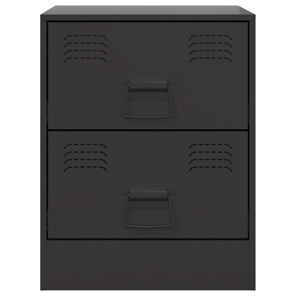 Mesas de cabeceira 2 pcs 34,5x39x44 cm aço preto
