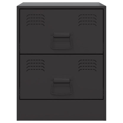Mesas de cabeceira 2 pcs 34,5x39x44 cm aço preto