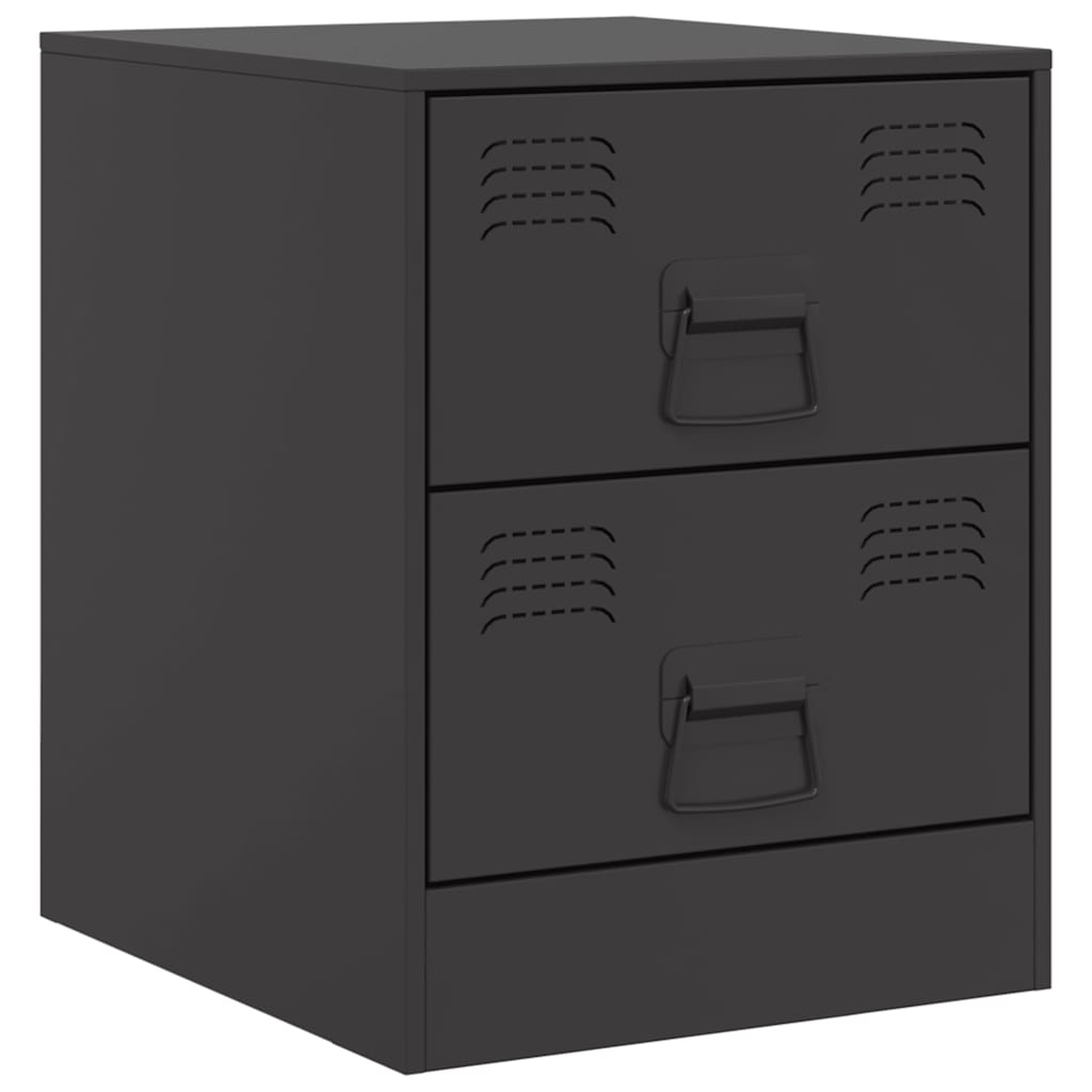 Mesas de cabeceira 2 pcs 34,5x39x44 cm aço preto