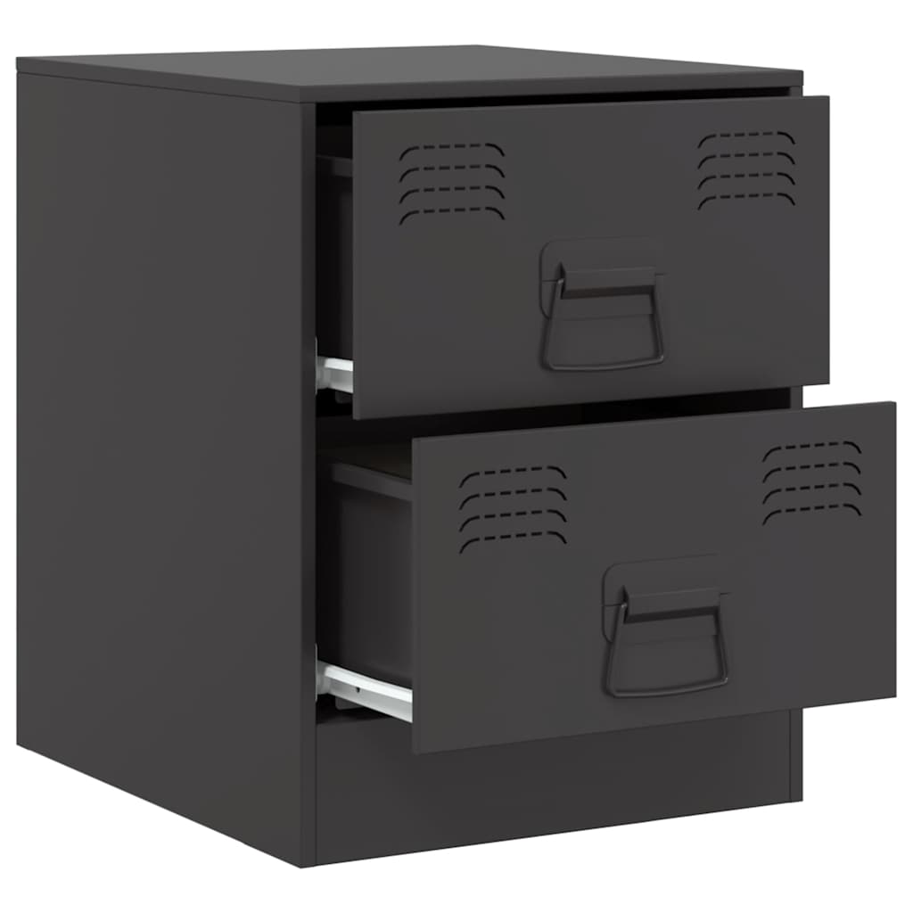 Mesas de cabeceira 2 pcs 34,5x39x44 cm aço preto