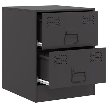 Mesas de cabeceira 2 pcs 34,5x39x44 cm aço preto