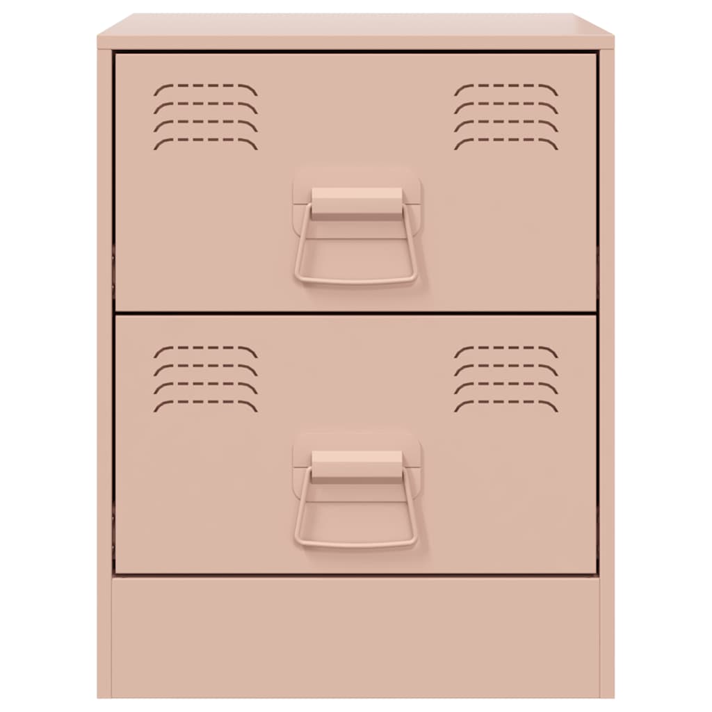 Mesas de cabeceira 2 pcs 34,5x39x44 cm aço rosa