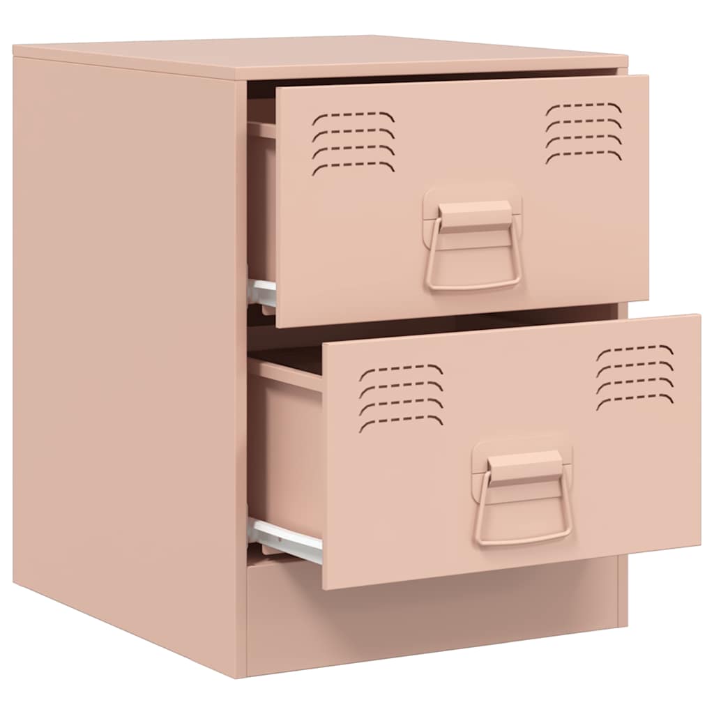 Mesas de cabeceira 2 pcs 34,5x39x44 cm aço rosa
