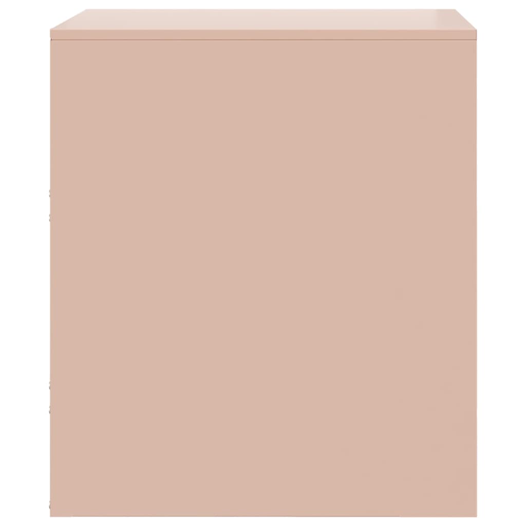 Mesas de cabeceira 2 pcs 34,5x39x44 cm aço rosa