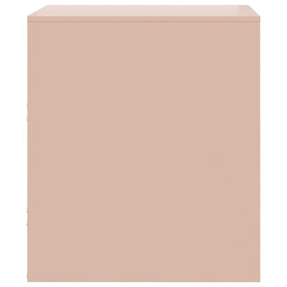 Mesas de cabeceira 2 pcs 34,5x39x44 cm aço rosa