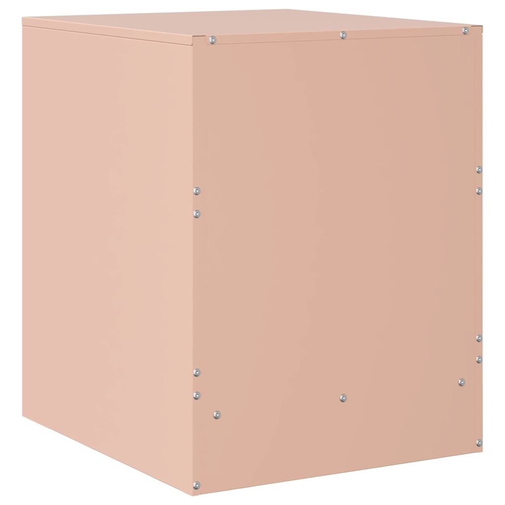 Mesas de cabeceira 2 pcs 34,5x39x44 cm aço rosa